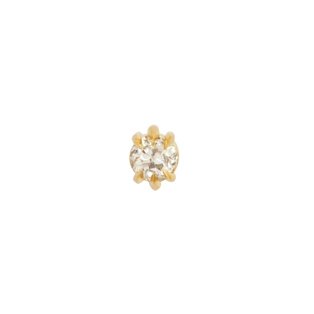 Talon Earring Round Old Euro Champagne Diamond