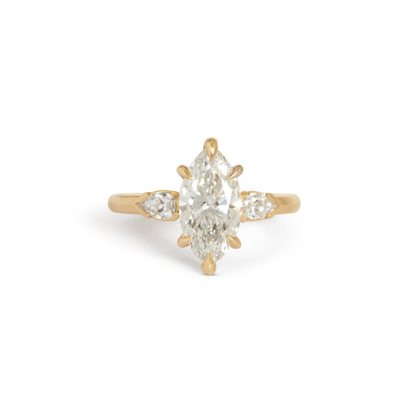 Front view of Bosc Ring / Lab Marquise & Pear Diamonds