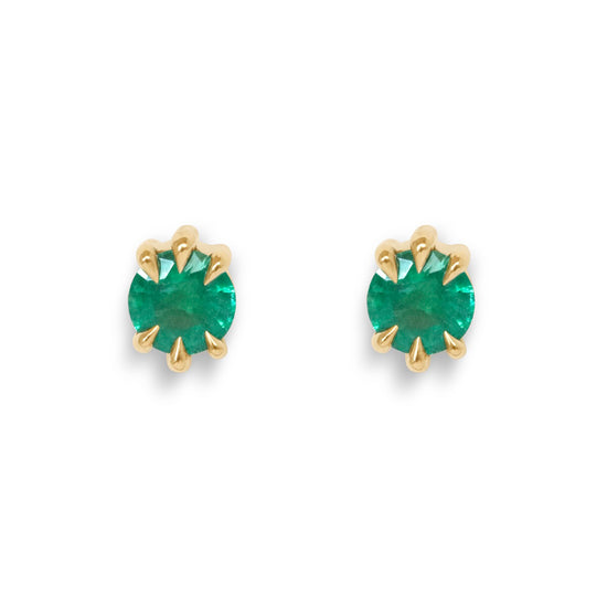 Talon Earring / Large Round Emerald