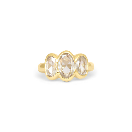 Cloud Ring / Oval Rose Cut Diamonds by Goldpoint