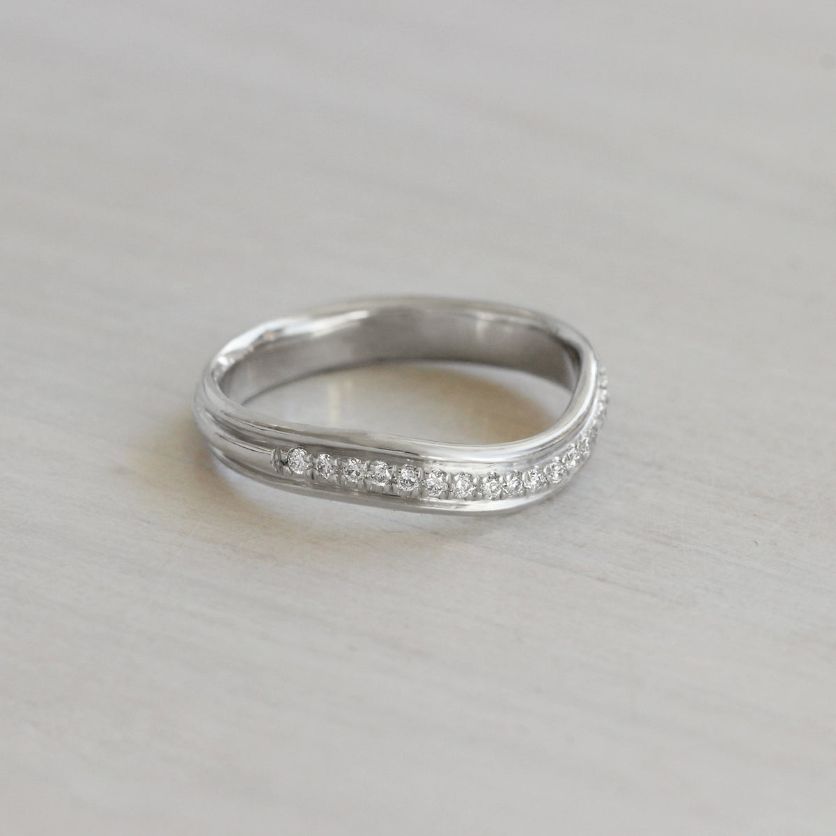 Cornice Band / Soft Curve + Diamonds - Wedding Band- Goldpoint Jewelry ...