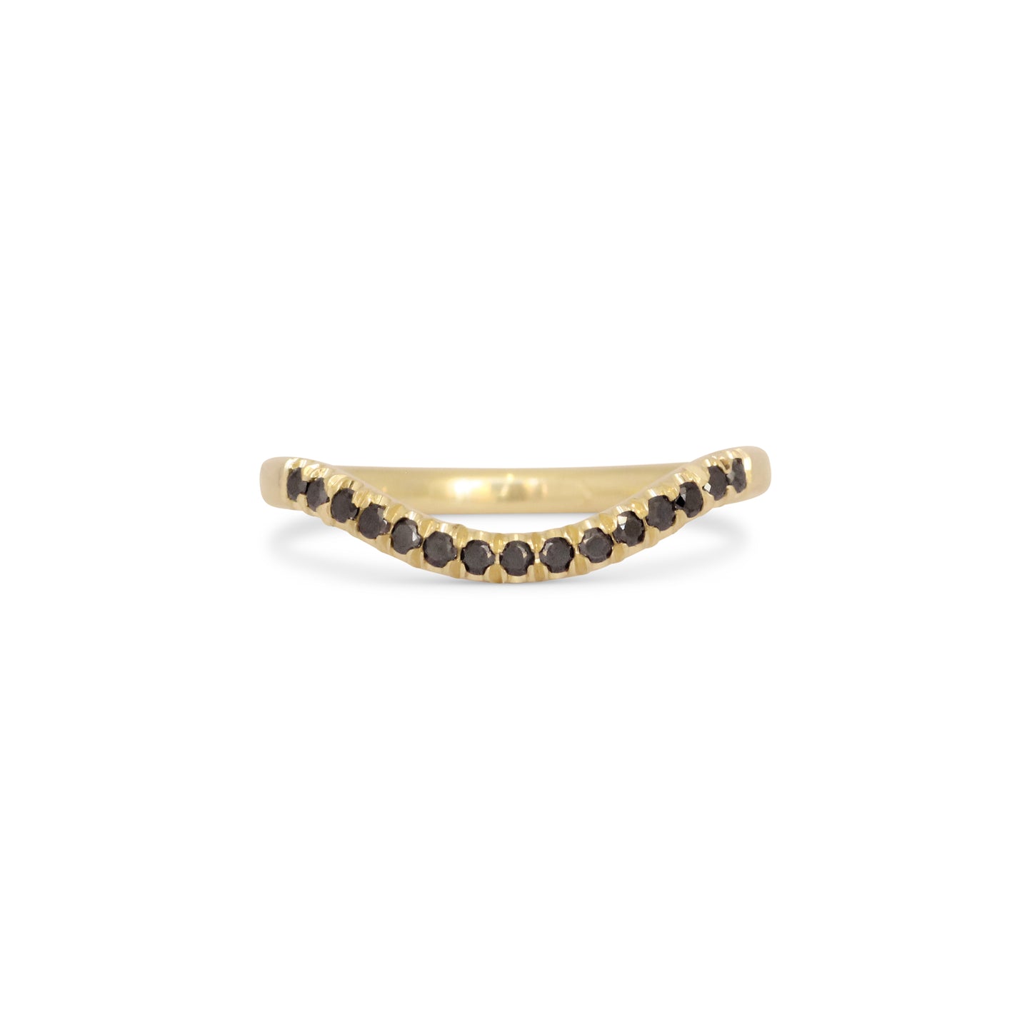 Front view Curve Flat Band / Deep + Black Diamonds - Goldpoint - Greenpoint, Brooklyn