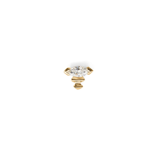 Edge Earring / Lab Marquise Diamond + Yellow Gold by Goldpoint