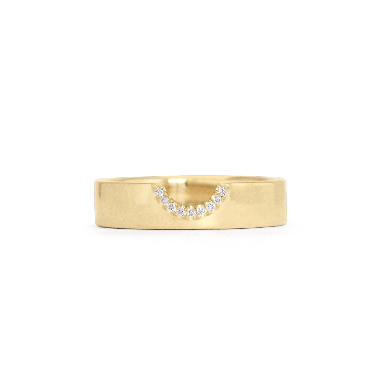 Horizon Cutout Band / Half Moon + Natural Diamonds by Goldpoint