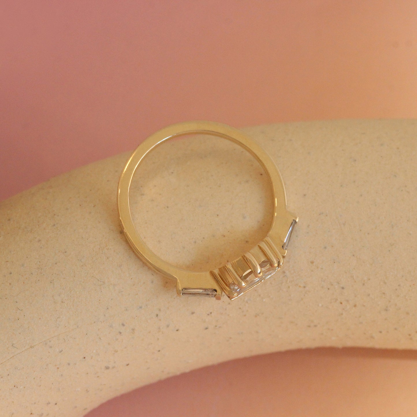 Horizon Miro Ring / Lab Half Moon & Baguette Diamonds