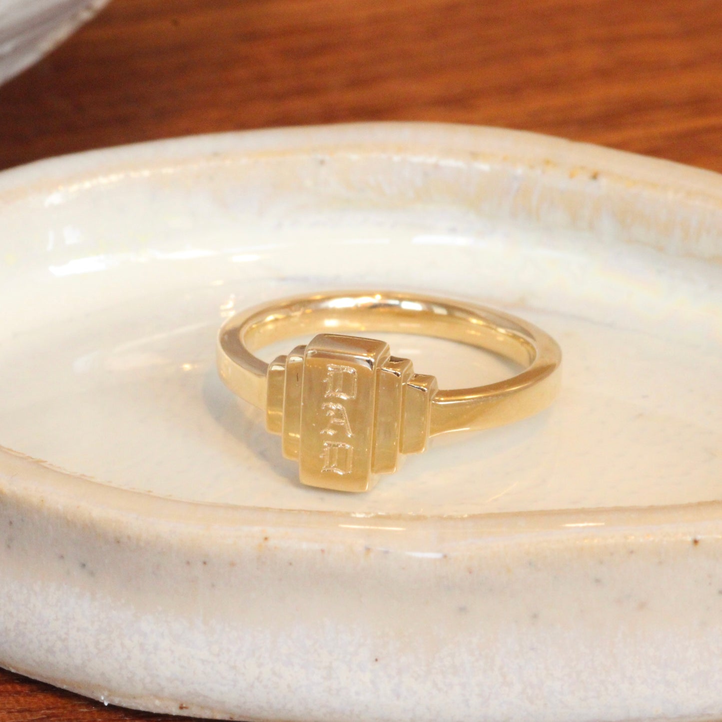 Step Signet Ring / Rectangle + Engraving