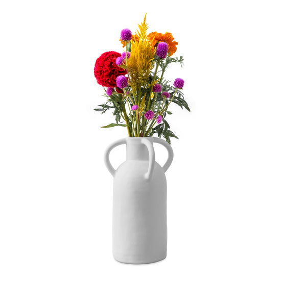 Organic Grecian Vase Large / Matte White