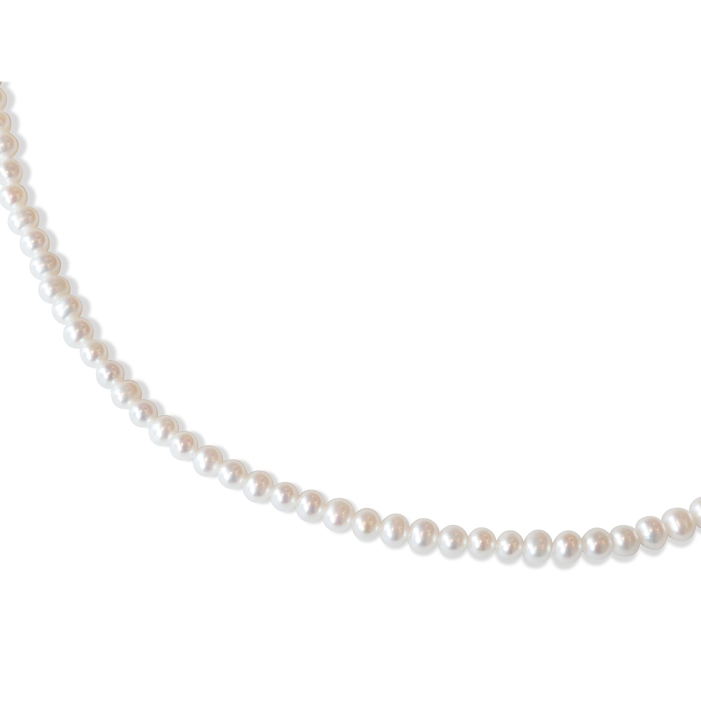 Close view of Pearl Necklace / Small Off Round White Pearls