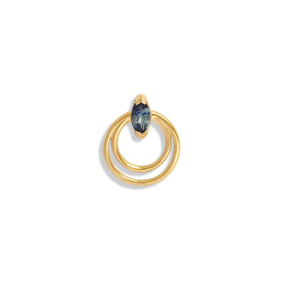 Ripple Earring / Marquise Sapphire by Goldpoint