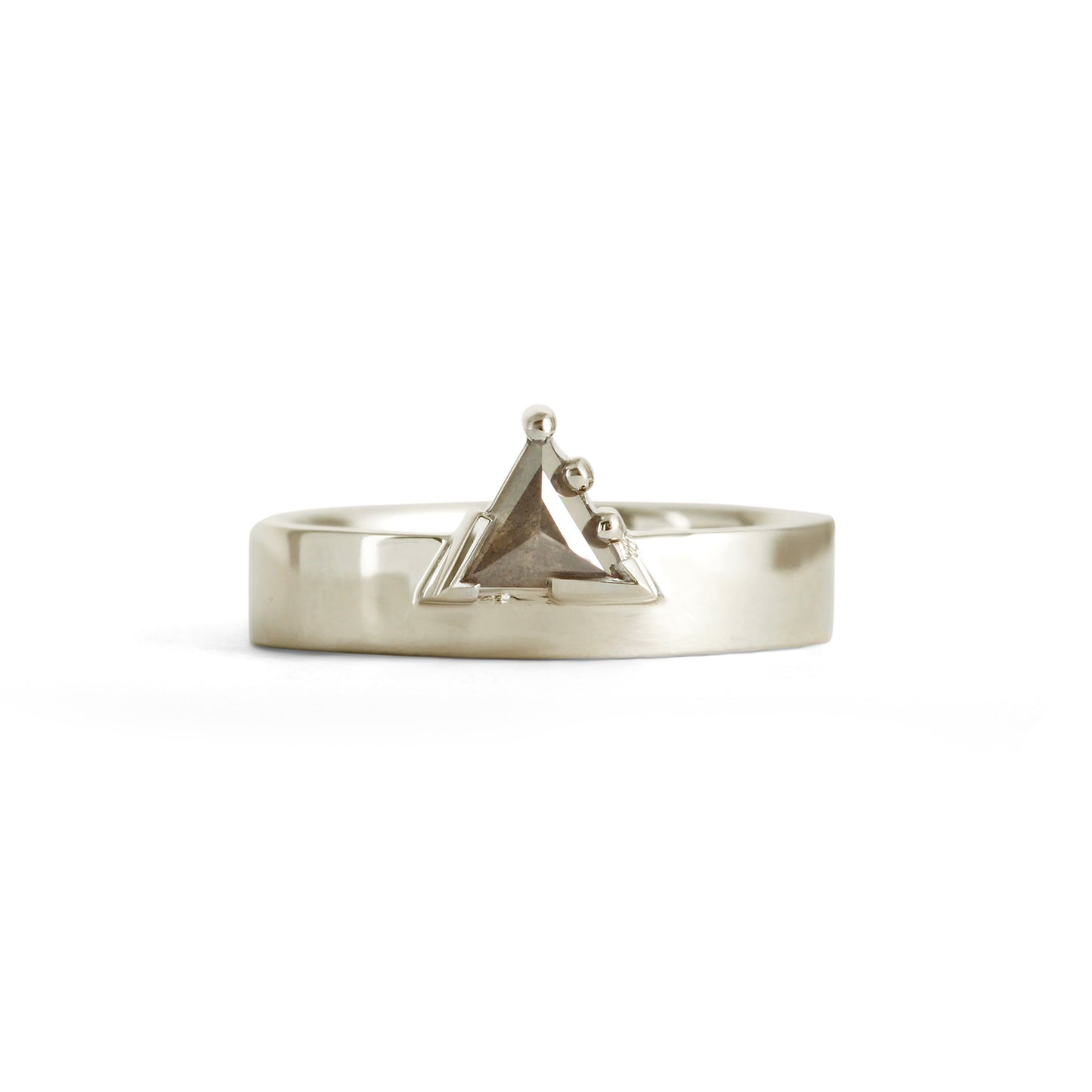 Horizon Miro Ring / Triangle Grey Salt + Pepper Diamond